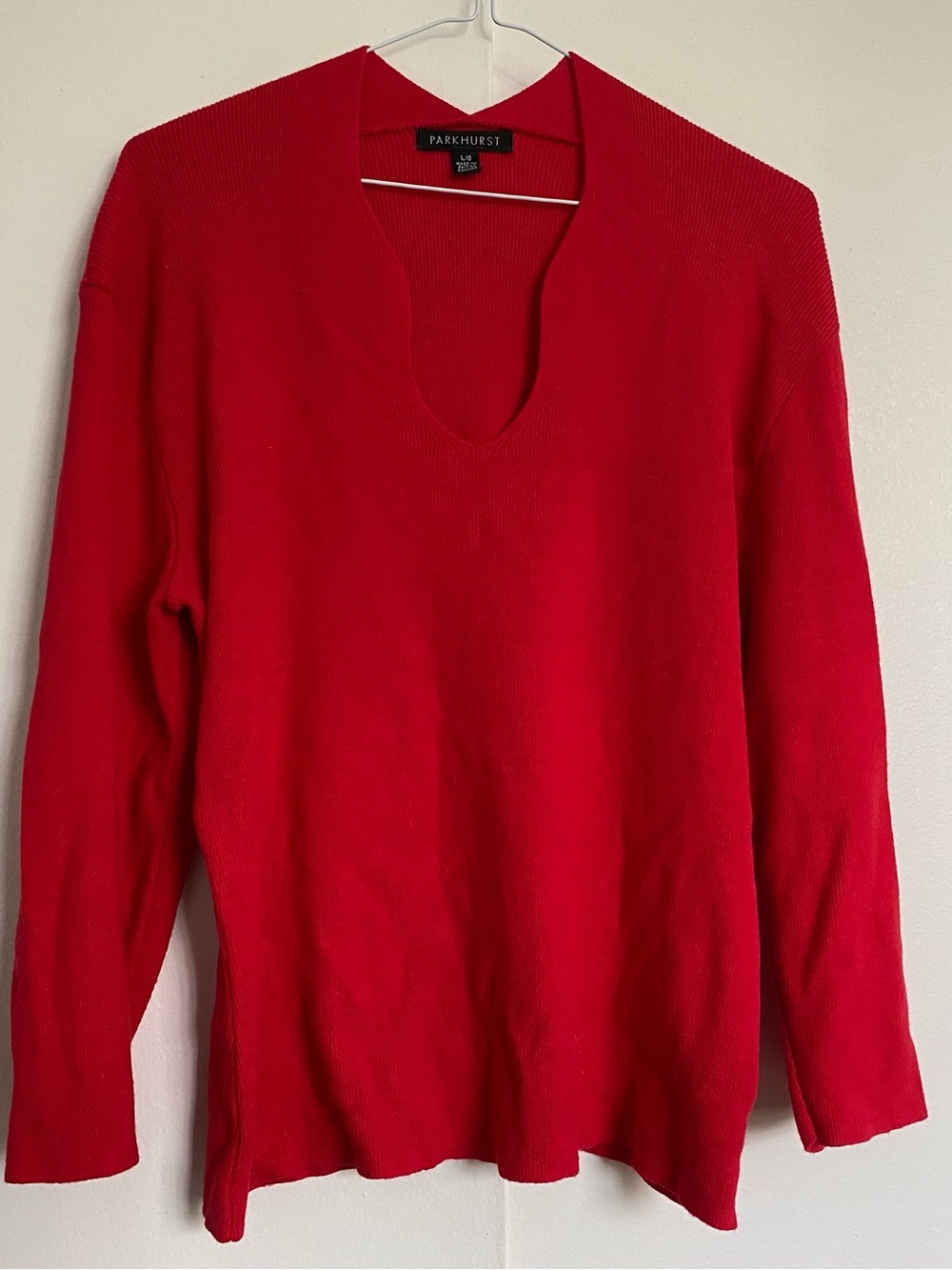 Parkhurst Women’s Cherry Red V-Notch Sweater